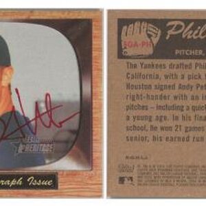 2004 Bowman Heritage Signs of Greatness Red Ink Phil Hughes /55