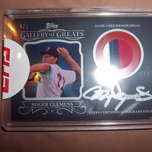 2015 Topps Series I Roger Clemens Jersey/Auto #'d/5