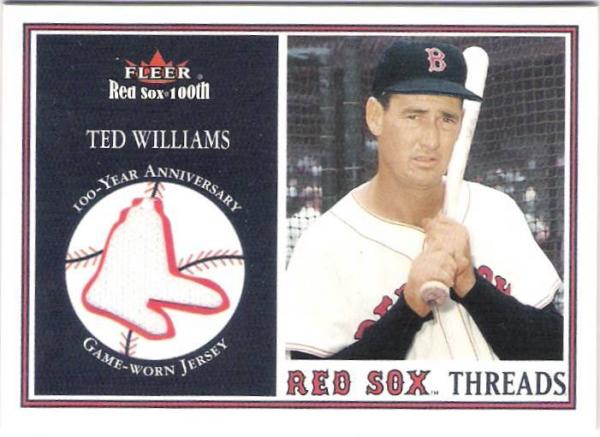 2001 Fleer Red Sox 100th Threads 7 Ted Williams SP/100