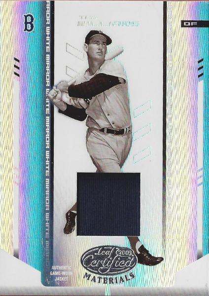 2004 Leaf Certified Materials Mirror Fabric White 239 Ted Williams LGD Jkt/25