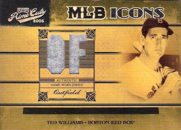 2005 Prime Cuts MLB Icons Material Jersey Position 14 Ted Williams/50 Sample